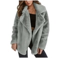 thumbnail image 1 of LEEYNEER Fuzzy Fleece Jacket Women Winter Warm Thick Sherpa Lapel Cardigan Coat Casual Fashion Long Sleeve Solid Color Plush Jacket Outwear, 1 of 5