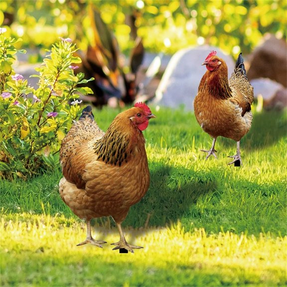 LEEYNEER Garden Decor Clearance! Rooster Decor (2D) Acrylic Yard Chicken Decorations Outdoor Garden Statues Chicken Ornaments Yard Art for Backyard Lawn Pathway Garden Lawn (Not 3D)