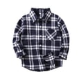 thumbnail image 1 of LEEYNEER Kids Little Boys Girls Baby Red Plaid Flannel Shirt Jacket Long Sleeve Button Down Plaid Flannel Shacket Coat for Girl Boy, 1 of 4