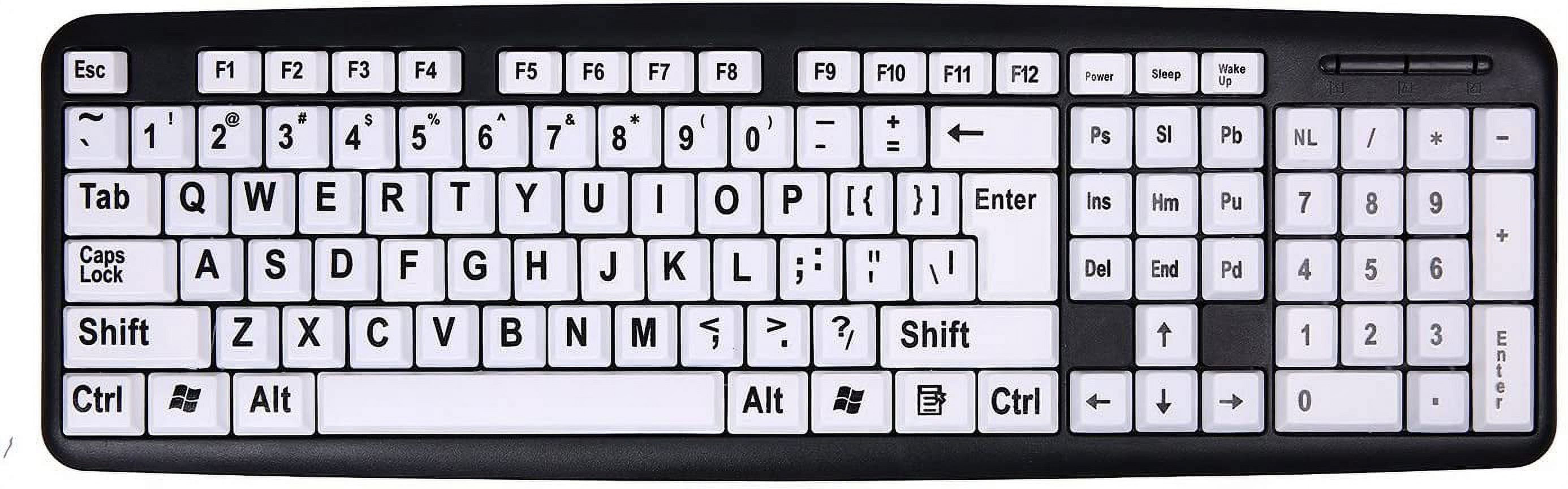 LEEYNEER Large Print Keyboard Wired Large Letter Key Keyboard Usb ...