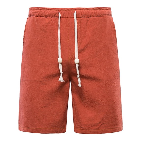 LEEYNEER Men‘s Athletic Shorts Sports Gym Running Short Pants Fashion Plus-Size Man Solid Elastic Waist Loose Pockets Bandage Shorts Cargo Casual Hiking Shorts Red 3XL