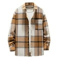 thumbnail image 1 of LEEYNEER Men‘s Flannel Plaid Shirt Jacket Winter Warm Long Sleeve Quilted Fleece Sherpa Lined Plaid Coats Soft Button Down Thick Shirts Jackets on Clearance, 1 of 3