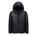 thumbnail image 1 of LEEYNEER Men‘s Packable Down Jacket Thick Warm Lightweight Hooded Puffer Coats Full Zip Insulation Vitality Mens Cotton padded Jacket Coats, 1 of 7