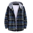thumbnail image 1 of LEEYNEER Mens Flannel Plaid Jacket Sherpa Fleece Lined Winter Warm Hoodies for Men Casual Loose Button Down Buffalo Plaid Hooded Coat Fashion 2022, 1 of 4