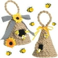 thumbnail image 1 of LEEYNEER Mini Beehive Decor Hemp  2PCS Honey Bee Tiered Tray Decor Farmhouse Centerpiece, 1 of 6