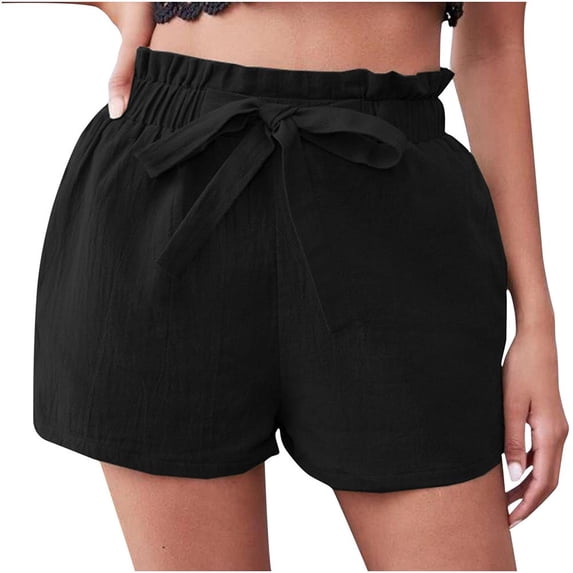 LEEYNEER Plus Size Shorts Womens Athletic Shorts Fashion Women Sweat Shorts Summer Casual Loose Bandag Solid High Waist Short Comfy Beach Shorts Yoga Pants Cycling Sport Shorts Blue