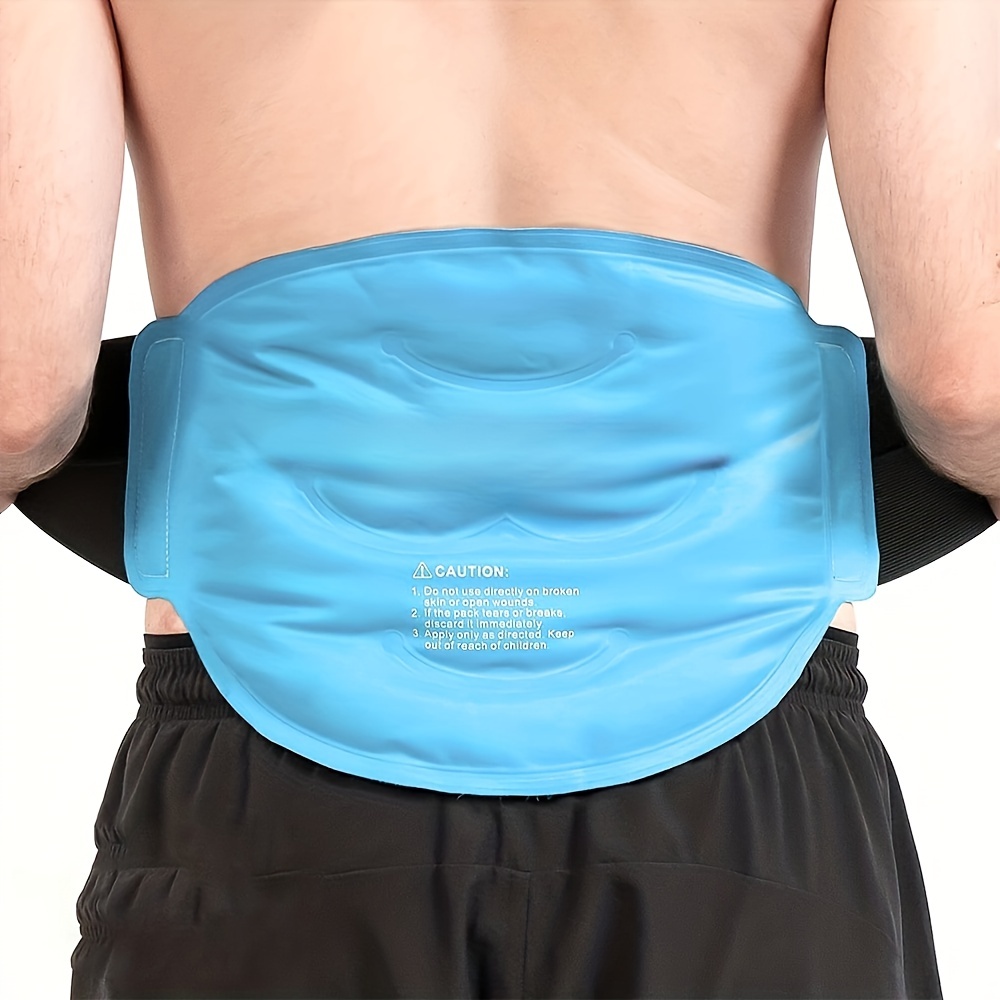 LEEYNEER Reusable Gel Back Ice Pack With Dual Straps  Soft Plush Lining And Silky Nylon Fabric Design Back Wrap For Hip  Waist  Lumbar