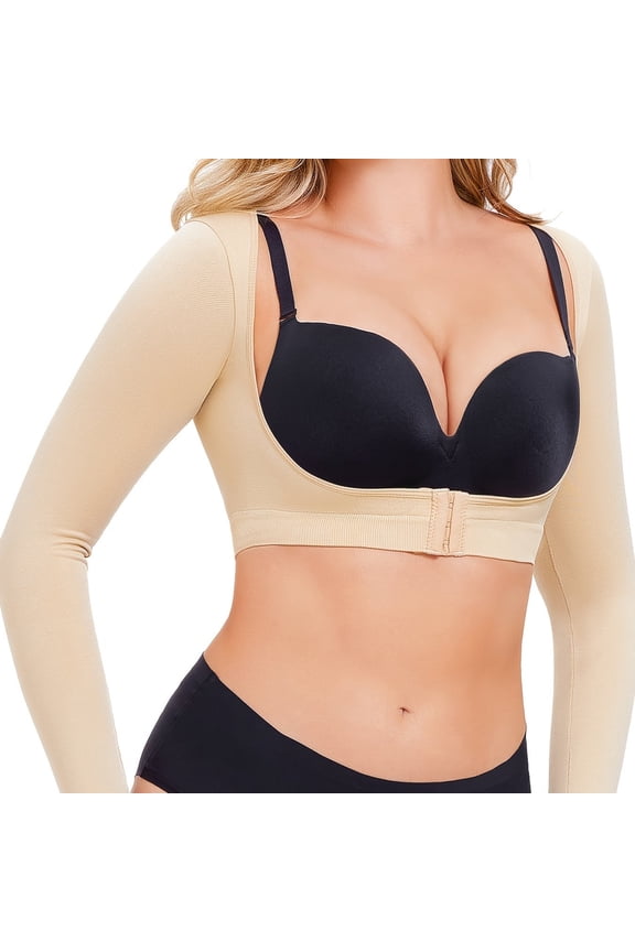 Seamless Recovery Arm Shaper - Gentle Breast Support Long Sleeve Compression Garment with Front Closure - Moisture-Wicking Adjustable and Comfortable for Everyday Wear - Basic