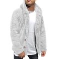 thumbnail image 1 of LEEYNEER Sherpa Jacket for Men 2023 Fall Winter Warm Fluffy Fuzzy Fleece Button Down Cardigan Casual Loose Plush Hoodies Coat Outwear, 1 of 4