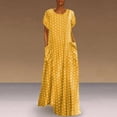 thumbnail image 1 of LEEYNEER Summer Dresses New Arrival Women Plus Size Loose Short Sleeve Holiday Pockets Polka Dot Print Maxi Robes, 1 of 7