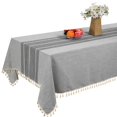 thumbnail image 1 of LEEYNEER Table Cloth  Tablecloth with Tassels  Polyester Wrinkle-free Tablecloth  Waterproof Farmhouse Dining Table Cover  Kitchen Dining Table Cloth for Rectangular Table  86 x 57‘‘, 1 of 6