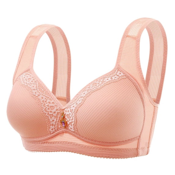 LEEYNEER Underwear for Women Bra Corselet Waistcoat Womens Plus Size Comfortable Breathable Anti-exhaust Base Solid Non-Steel Ring Non-Magnetic Buckle Beauty Back