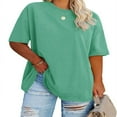 thumbnail image 1 of LEEYNEER Women Plus Size T Shirts Oversized Half Sleeve Tunic Top, 1 of 3