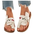 thumbnail image 1 of LEEYNEER Women Sandals Clearance 2023! Women‘s Flip-Flops Extremely Comfy Slides Sandals Embroidered Flowers Slippers Sandals Casual Flip-Flops Slippers Summer Athletic Outdoor Beach Sand, 1 of 6