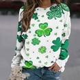 thumbnail image 1 of LEEYNEER Womens Tops St. Patrick‘s Day St Patrick‘s Casual Printed Thin Sweater Long-sleeved Round Neck top/shirt Blouses Shirts Tee, 1 of 5