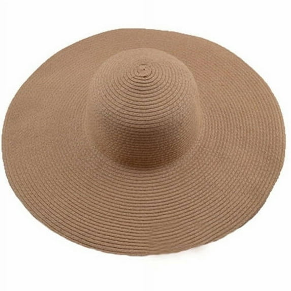 LEEYNEER Womens Wide Brim Straw Hat Big Floppy Foldable Roll up Cap Hawaiian Summer Beach Sun Hat