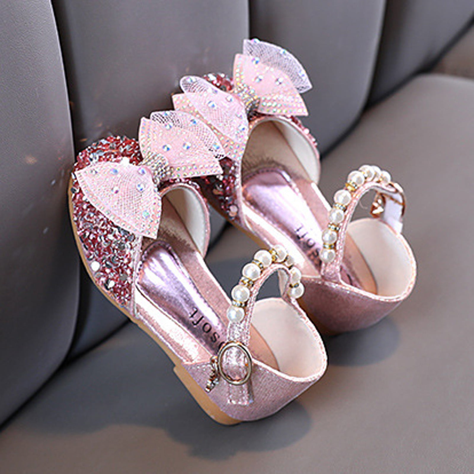 New Girls Kids Childrens Low Heel Party Wedding Mary Jane Sparkly Sandals  Shoes | eBay