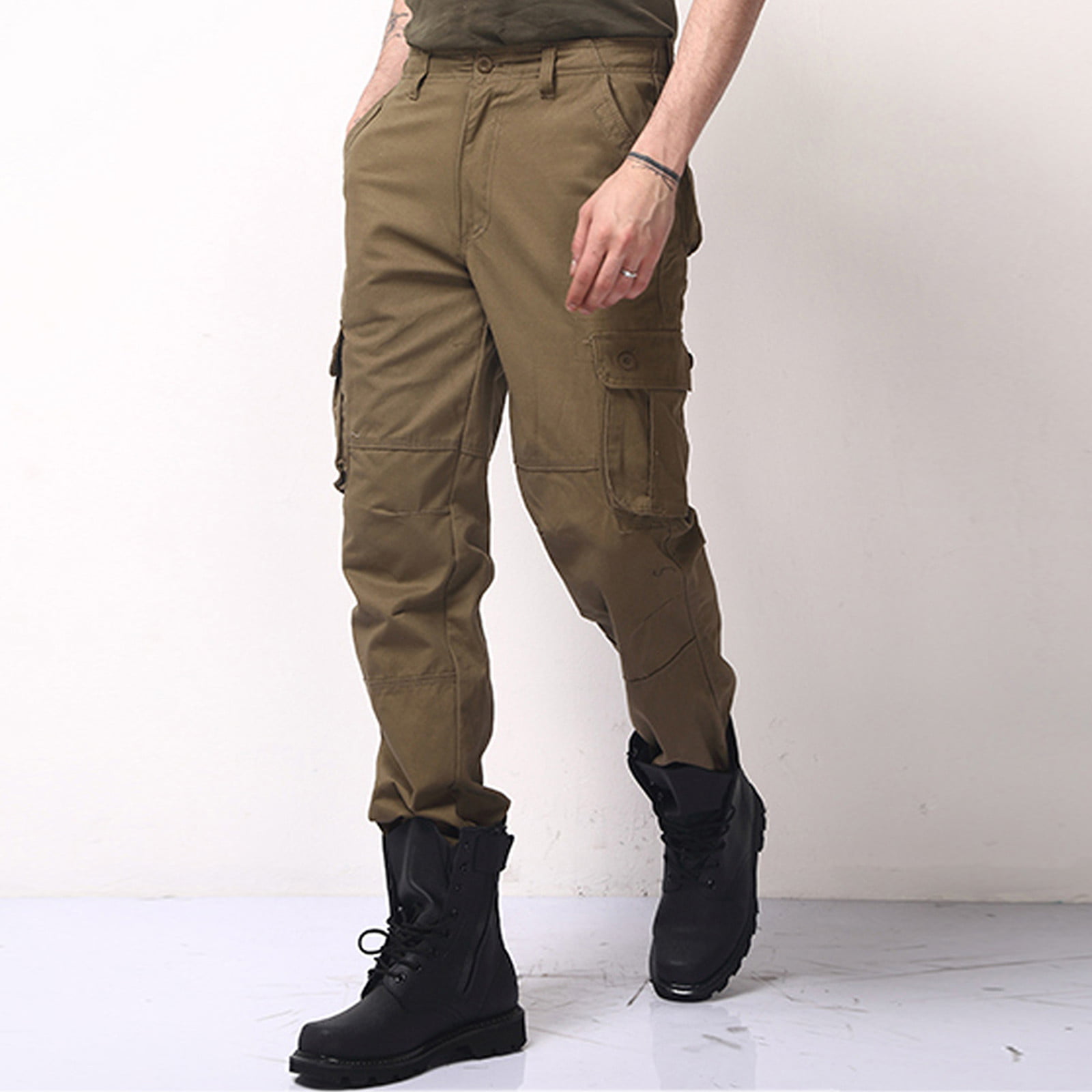 Surenow Mens Cargo Pants Multi Pockets Slim Outdoor Hiking Pants Tactical  Pants Lightweight Casual Work Ripstop Pants for Men