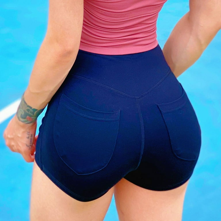 LEEy-World Compression Leggings for Women Amplify Shorts for Women Seamless  Scrunch 7.5 Short Gym Active Workout Biker Shorts Black,XL 