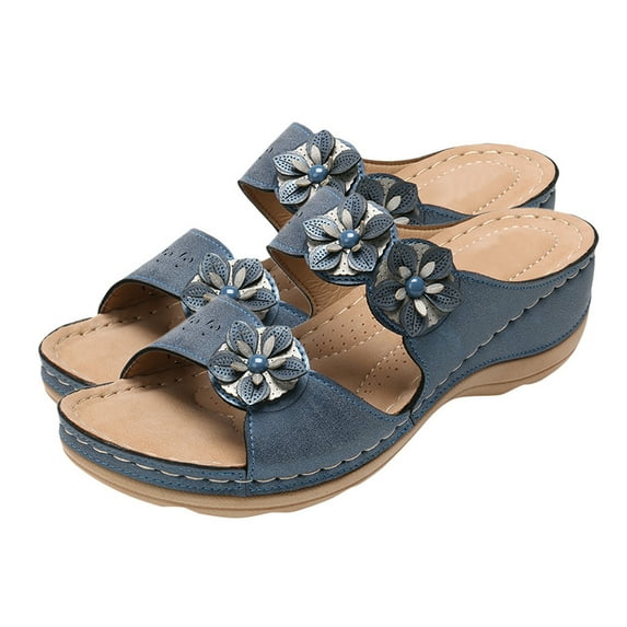 LEEy-World House Slippers for Women Men's And Women's Summer Soft Soled Thick Soled Slope Heel Beach Slippers Pug Slippers for Women