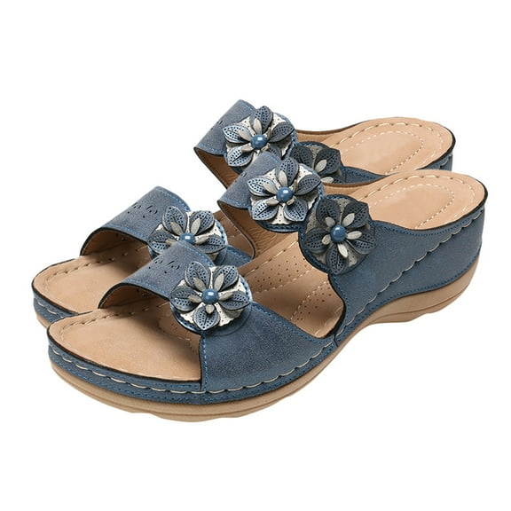 LEEy-World House Slippers for Women Men's And Women's Summer Soft Soled Thick Soled Slope Heel Beach Slippers Pug Slippers for Women