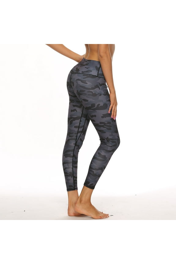 Leggings for Women High Waist Yoga Pants with Pockets, Tummy Control Leggings, Workout 4 Way Stretch Yoga Leggings Camouflage,XL