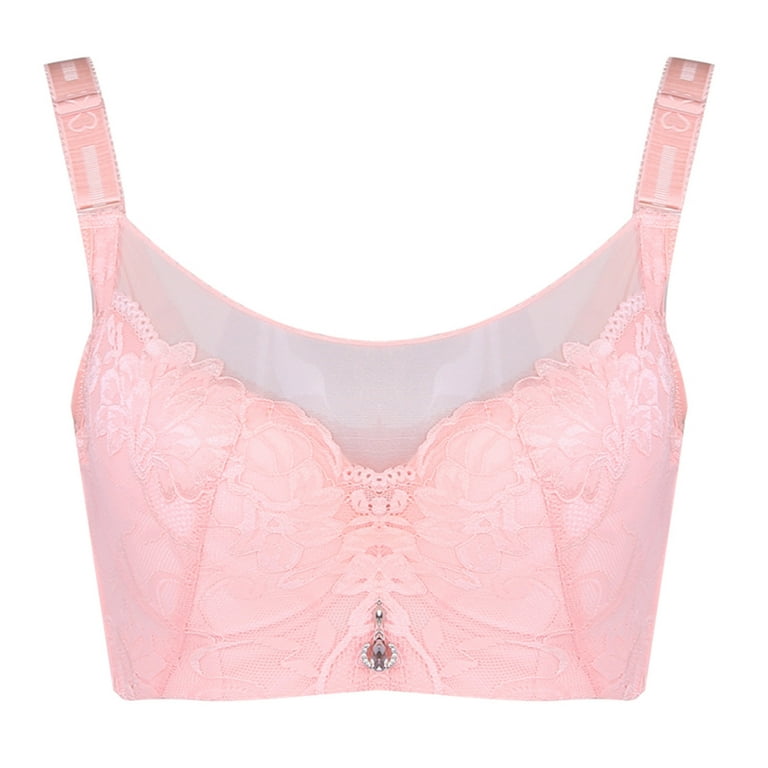 LEEy-World Lingerie for Women Naughty Underwire Bra Push Up T Shirt Bra  Modern Demi Bra Lightly Padded Bra With Convertible Straps Pink,38E