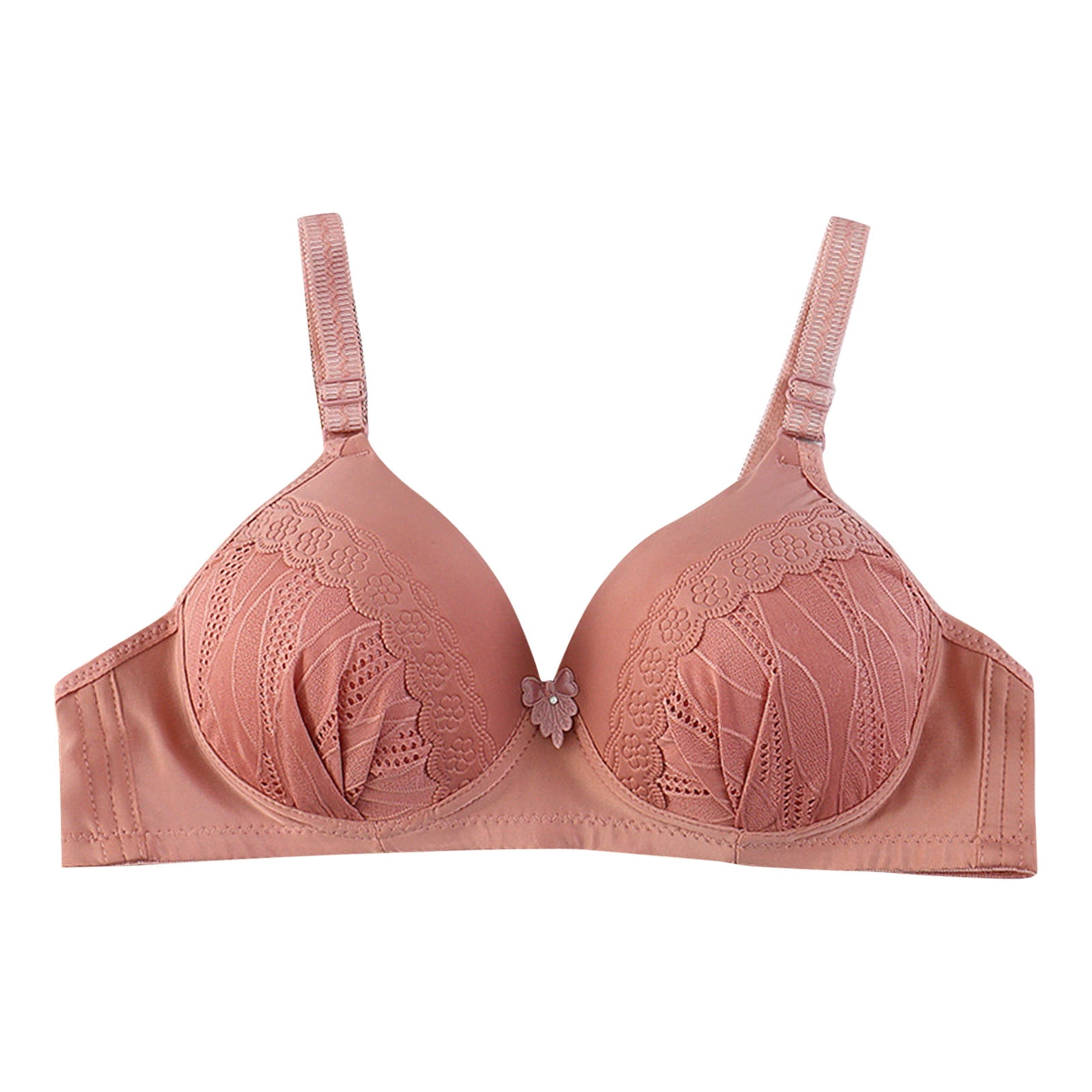1pc Women's Lace Edge Push Up Bra With Extra Padding And Side