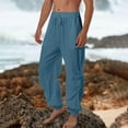thumbnail image 1 of LEEy-World Men'S Pants Full Sports Patchwork Bodybuilding Mens Casual Skin Fitness Pocket Length Pants Men's Pants Blue,L, 1 of 5
