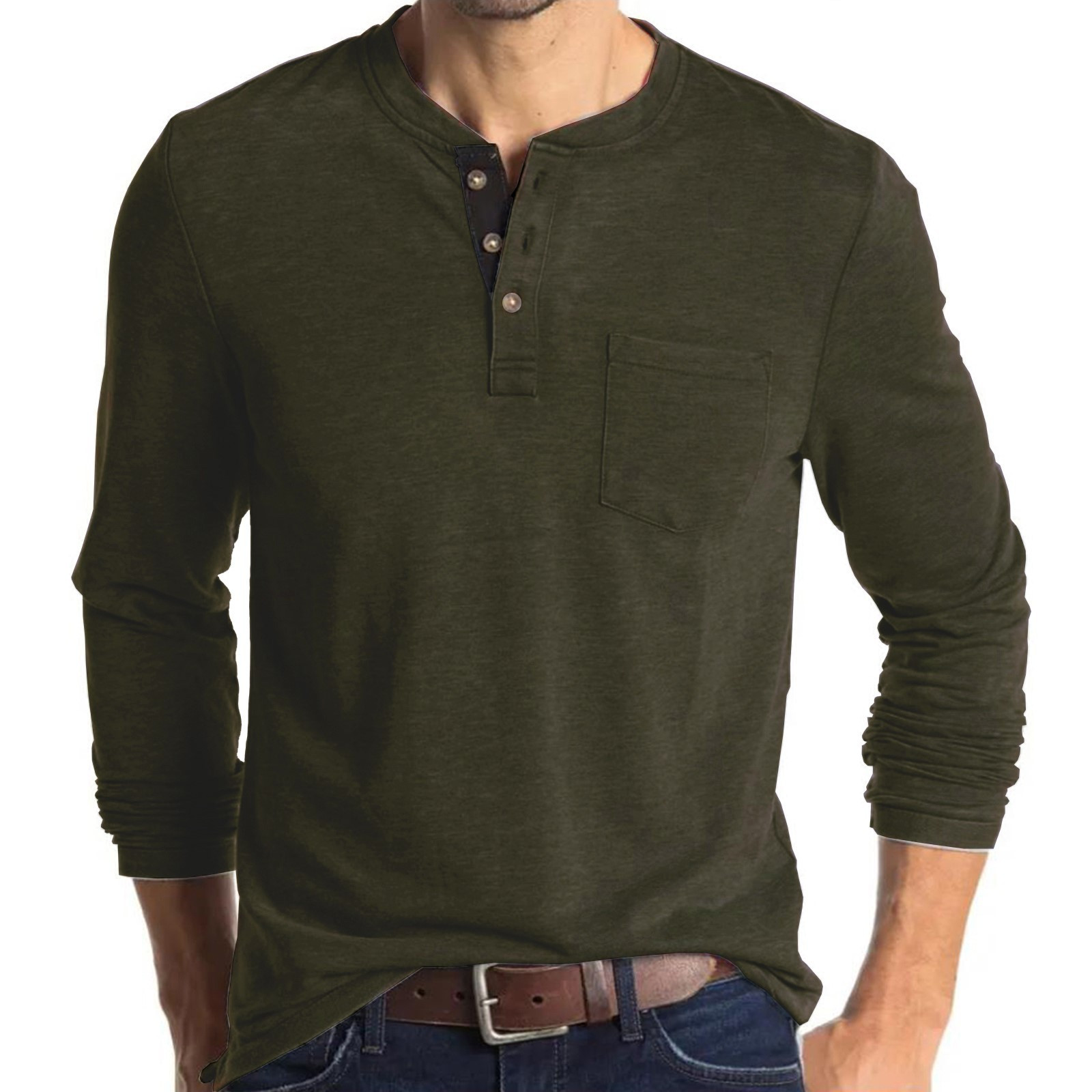 Hanes Men's Beefy Heavyweight Long Sleeve ThreeButton Henley, Up to