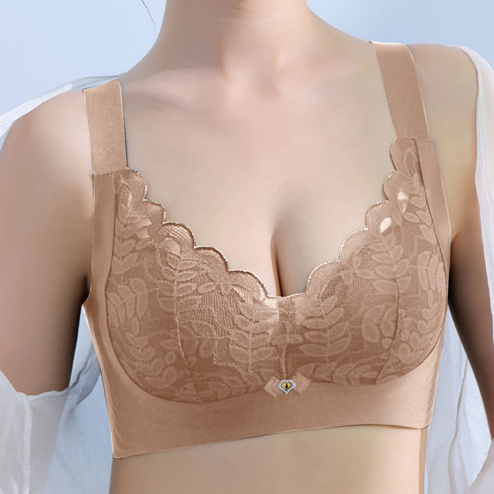 FallSweet Lace Push Up Bra for Women Underwire Comfort Padded Brassiere C/D  Cup 