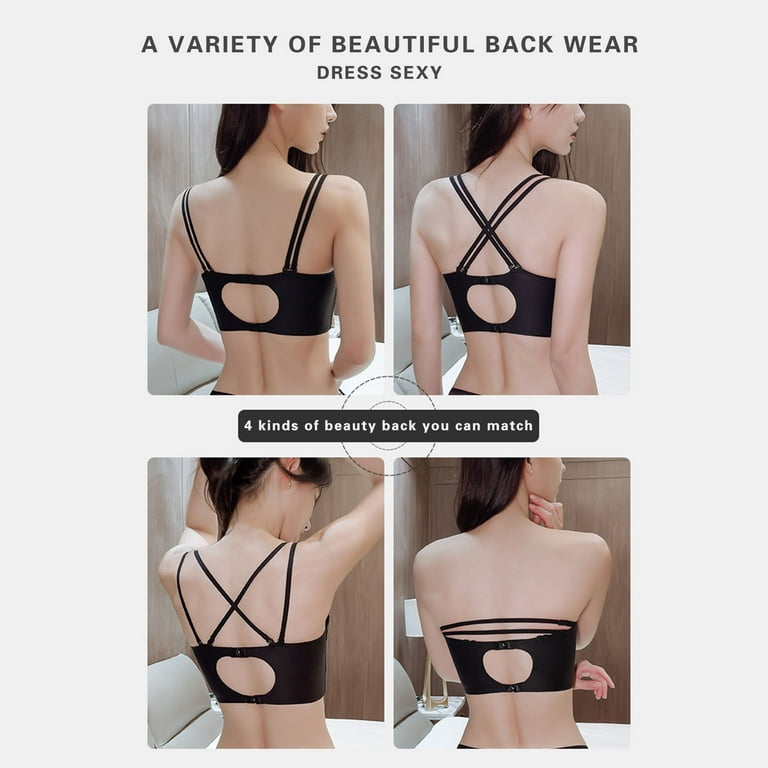 Women's Strapless Minimizer Bra Underwire Jacquard Lace Bras Plus