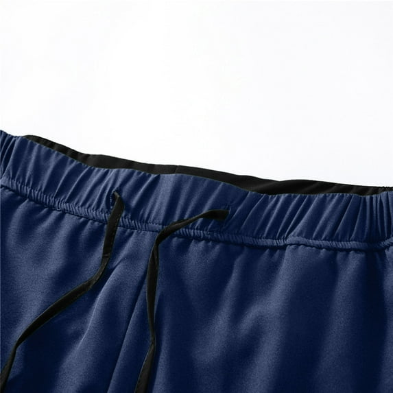 LEEy-World Shorts for Men Mens Tapered Workout Running Pants with Zip Pockets (L, Black) Mens Gym Workout Shorts Blue,L