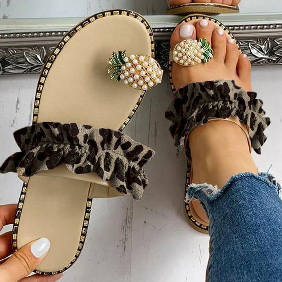 LEEy-World Slippers for Women Summer New Korean Style Fashionable Square Toe Pullover With Low Heel And Large Size Pearl Sliders Slippers for Women