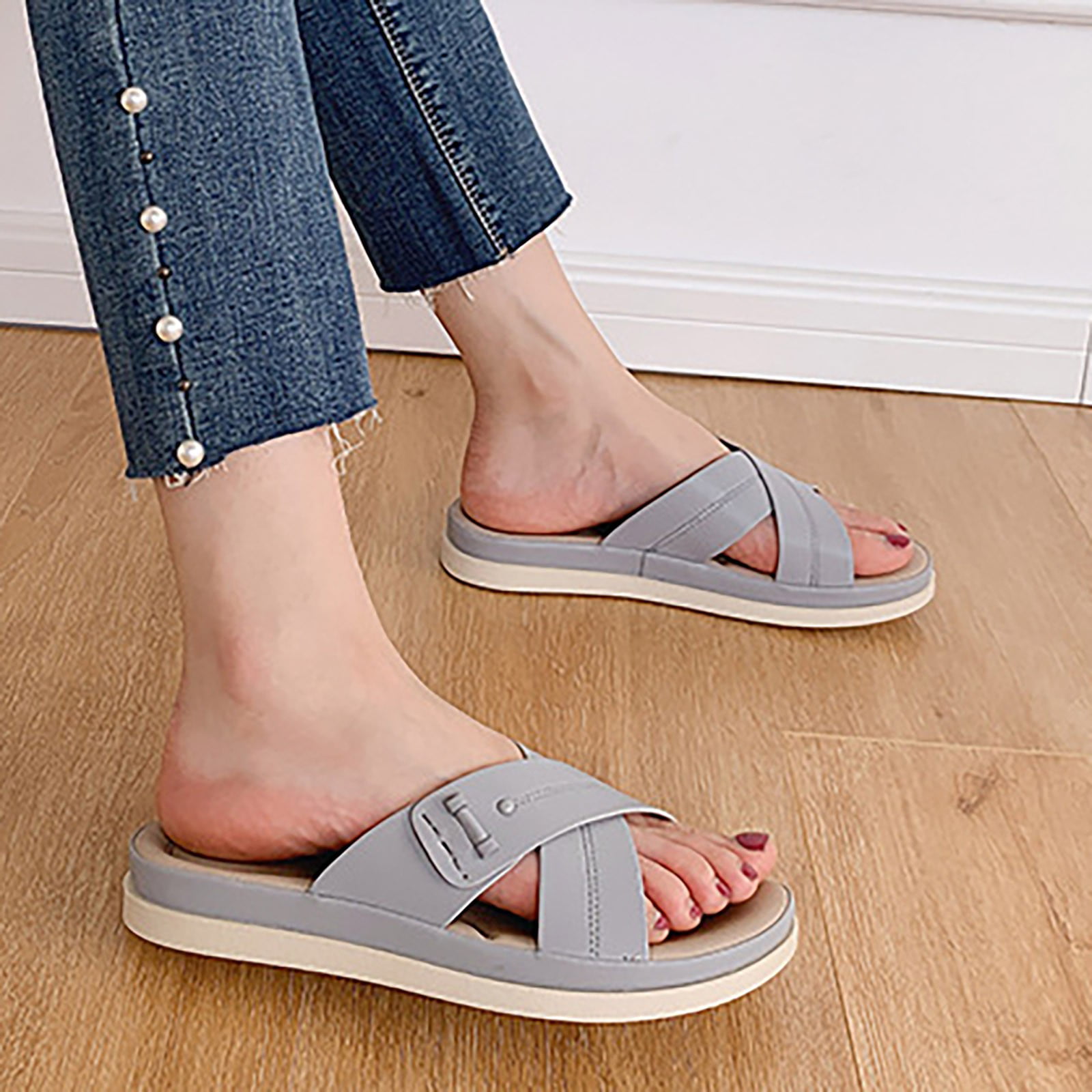 Bashan | Brown Leather Slide Sandal – Jerusalem Sandals