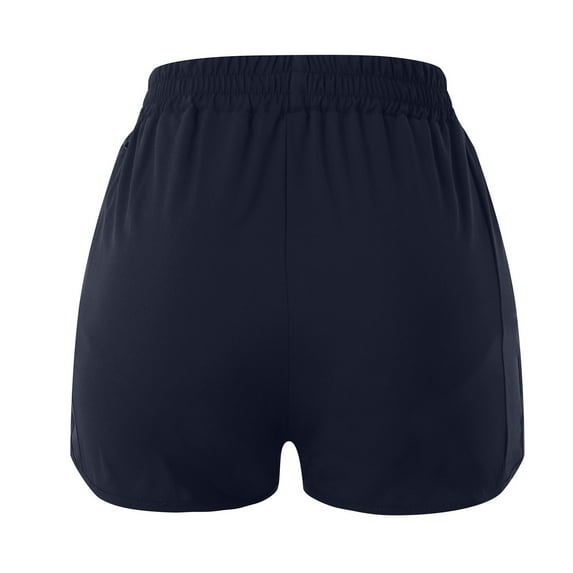 LEEy-World Womens Shorts Women's Casual Letter Graphic Print High Drawstring Waist Track Shorts Navy,XXL