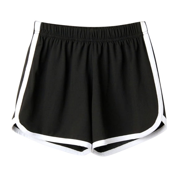 LEEy-World Workout Shorts Womens Women's Solid High Waist Wide Leg Shorts Straight Leg Denim Shorts Black,L