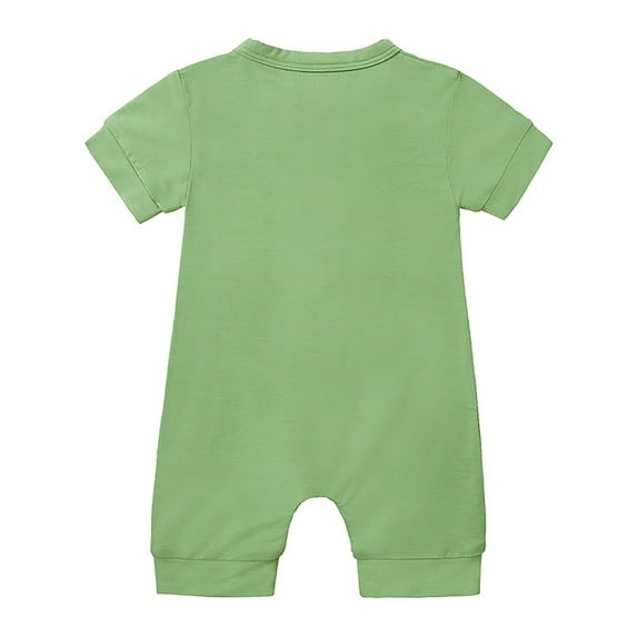 LEEy-world Baby Bodysuit Baby Solid Color Romper Zipper Onesie Fiber Fabric Natural and Comfortable Baby Boy (Green, 6-12 Months)