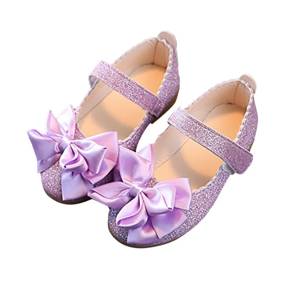 LEEy-world Baby Shoes Bling Shoes Kids Girls Shoes Baby Princess Shoes Single Sandals Dancing Bowknot Baby Shoes for Girls Size 11 (Purple, 11 Little Kids)