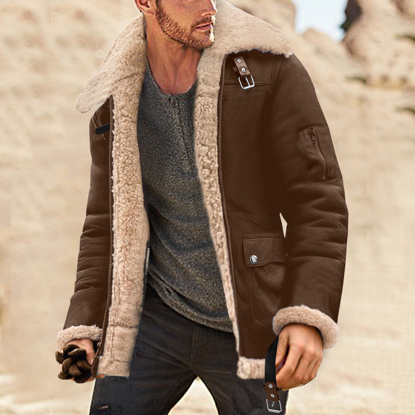 Men's Casual Wear Baseball Brown Bomber Jacket - UJackets