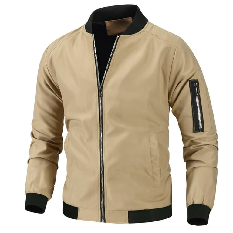 LEEy-world Bomber Jacket Men Men'S Hooded Tactical Jacket Water Resistant  Soft Shell Winter Coats Khaki,XXL