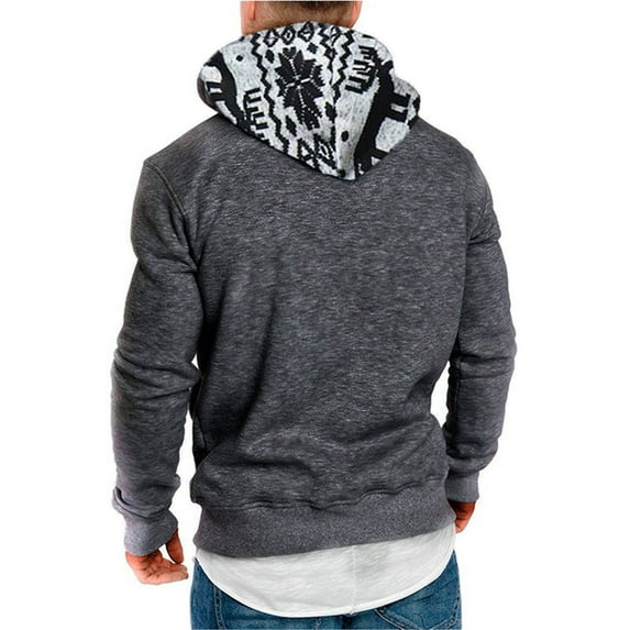 LEEy-world Christmas Cool Hoodies Men Zip Up Jacket â Warm Winter Coat Long Sleeve Softshell Insulated Thermal Sweatshirt Full Zip Sweater Dark Gray,XXL