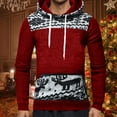 thumbnail image 1 of LEEy-world Christmas Mens Hoodies Men'S Sweater 1/4 Zip Up Striped Pullover Fall Winter Color Block Polo Sweatshirts Red,XXL, 1 of 4