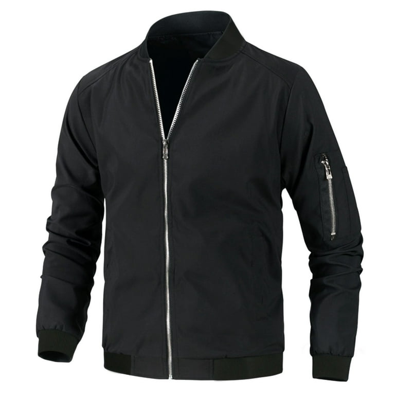LEEy-world Coats for Men Men'S Cotton Jackets Cargo Bomber Working Jackets  With Multi Pockets Warm Coats Black,XXL