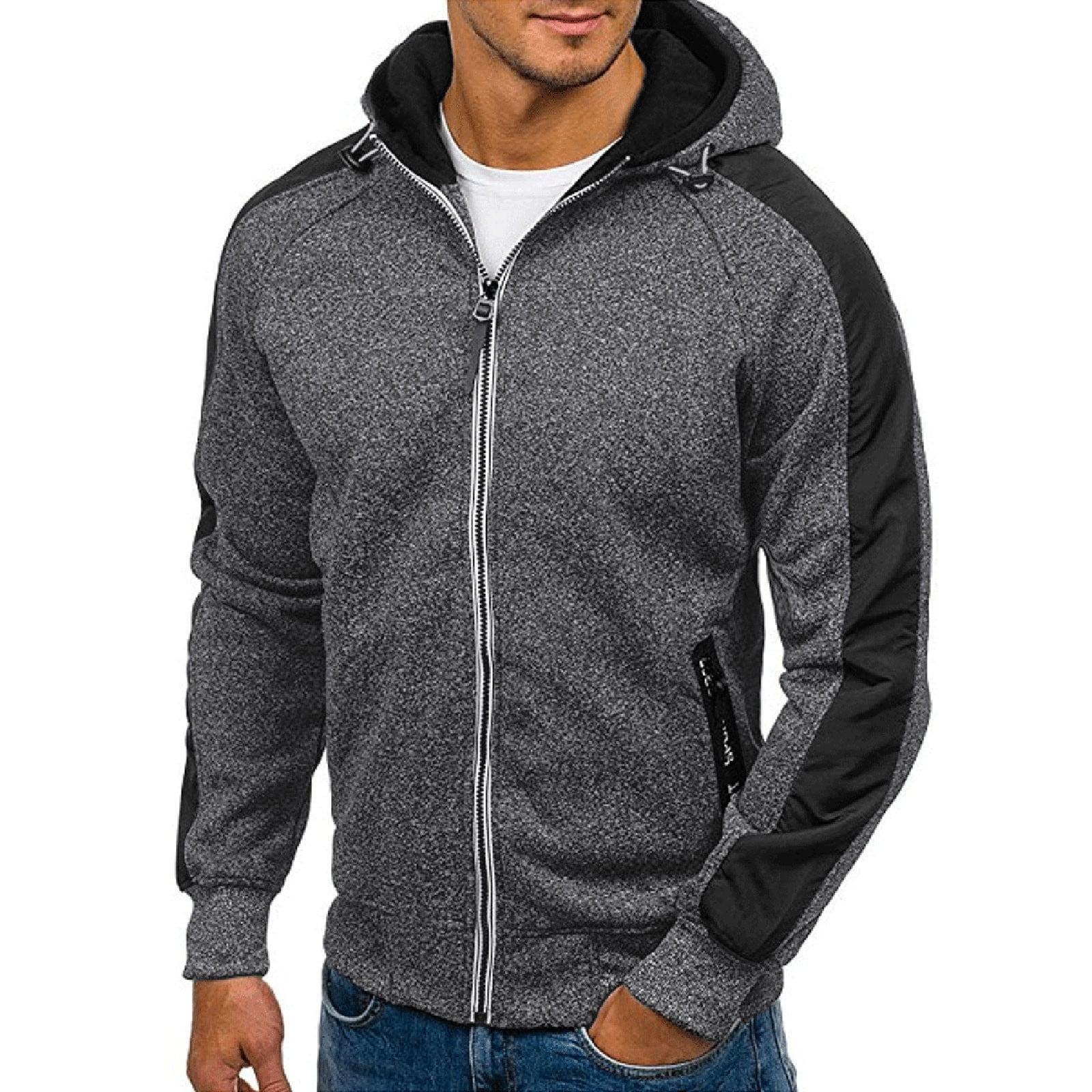 Yellow Plaid Tartan Men's Zip Up Hoodie