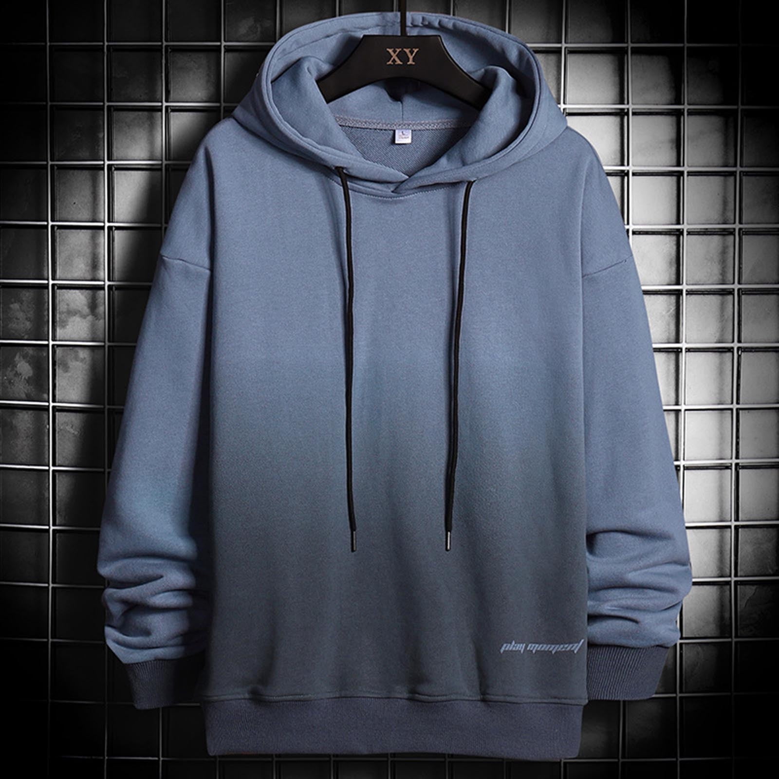 LEEy-world Cool Mens Hoodies Men's Full Zip Hoodie zippered Color Block  hooded slim Fit Long Sleeve Lightweight Sweatshirt Blue,3XL - Walmart.com