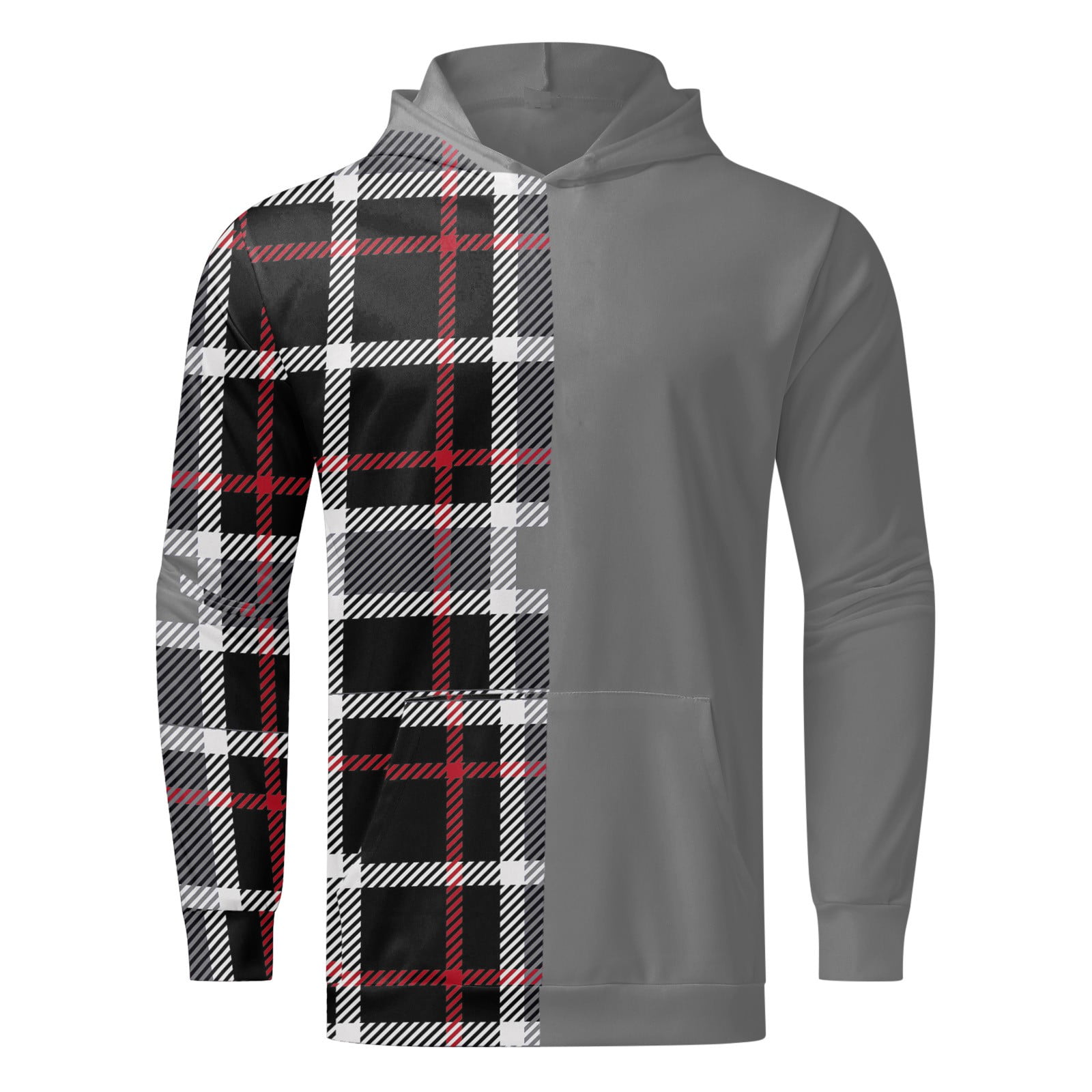 Guys tartan & letter graphic drawstring hoodi sale