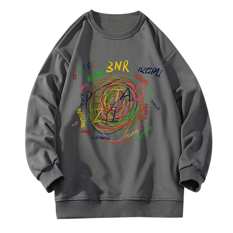 LEEy world Crewneck Sweatshirts Men s Lightweight Jacket Casual