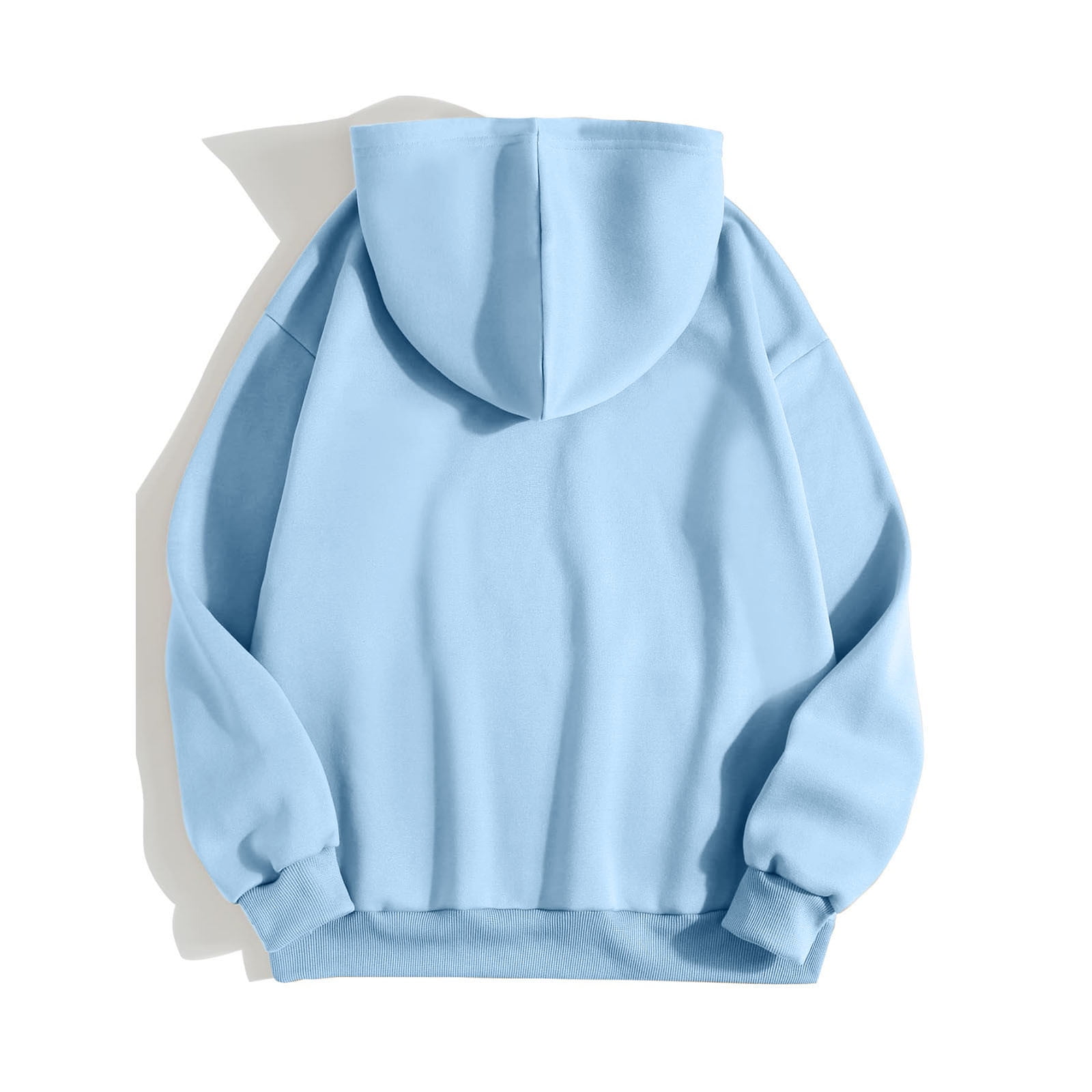 Varsity Oversized Hooded Sweatshirt in Baby Blue