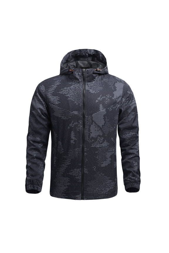 Fall Jacket Men's Tactical Jackets Winter Full Zip Hiking Hunting Coat with Multi Pockets Black,XXL